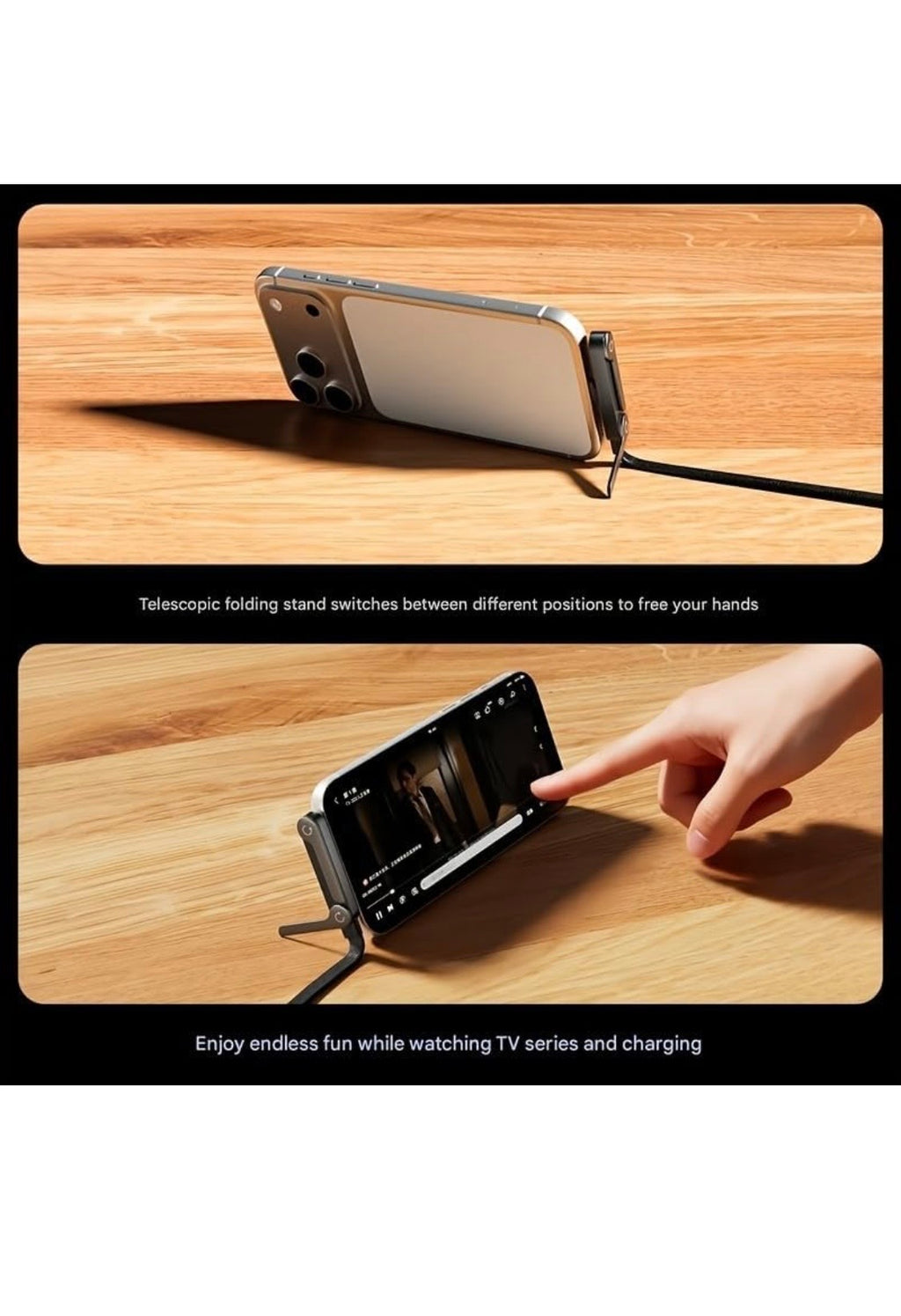 3-in-1 Foldable Charging Cable + Phone Stand 📱⚡