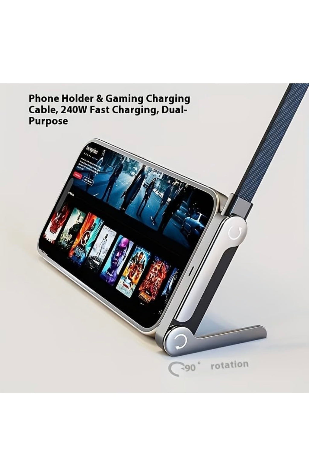 3-in-1 Foldable Charging Cable + Phone Stand 📱⚡